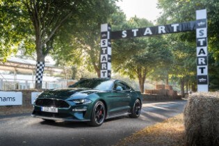 Ford Bullitt Mustang old and new at Goodwood