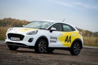 Ford Puma in AA Driving School livery.