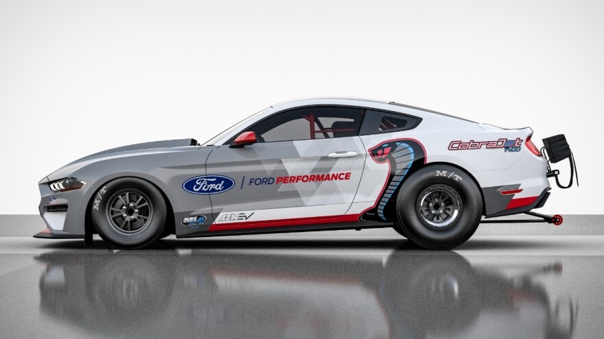 Ford Performance präsentiert ersten rein elektrischen Mustang Cobra Jet 1400-Dragster-Werksrennwagen Ford Performance präsentiert ersten rein elektrischen Mustang Cobra Jet 1400-Dragster-Werksrennwagen