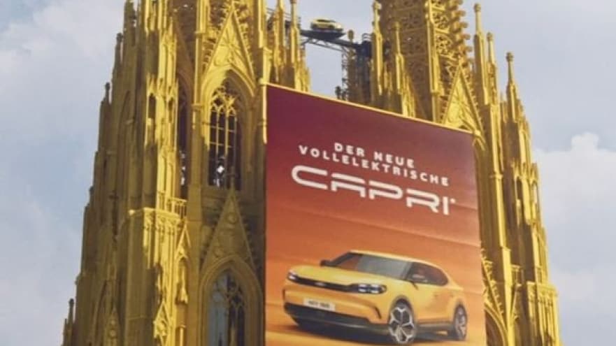 Ford lässt Kölner Dom zum Capri Launch mittels CGI in nahezu ursprünglicher Farbe erstrahlen Ford lässt Kölner Dom zum Capri Launch mittels CGI in nahezu ursprünglicher Farbe erstrahlen
