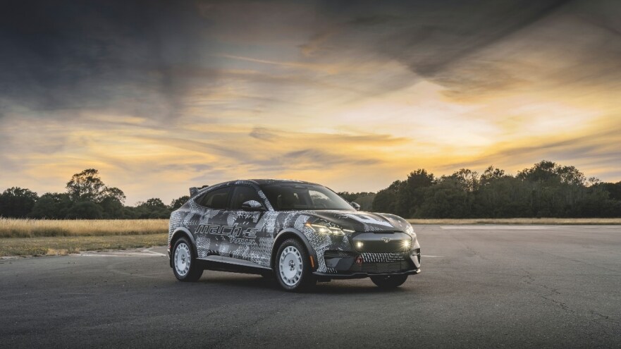 Rally-Inspired Electric Thrill: New Ford Mustang Mach-E Rally Charges Up the Hill at Goodwood Festival of Speed   