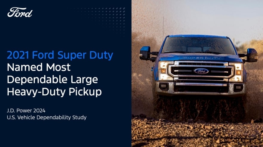 Ford Super Duty Honored as America’s Most Dependable Large Heavy-Duty Pickup by J.D. Power 